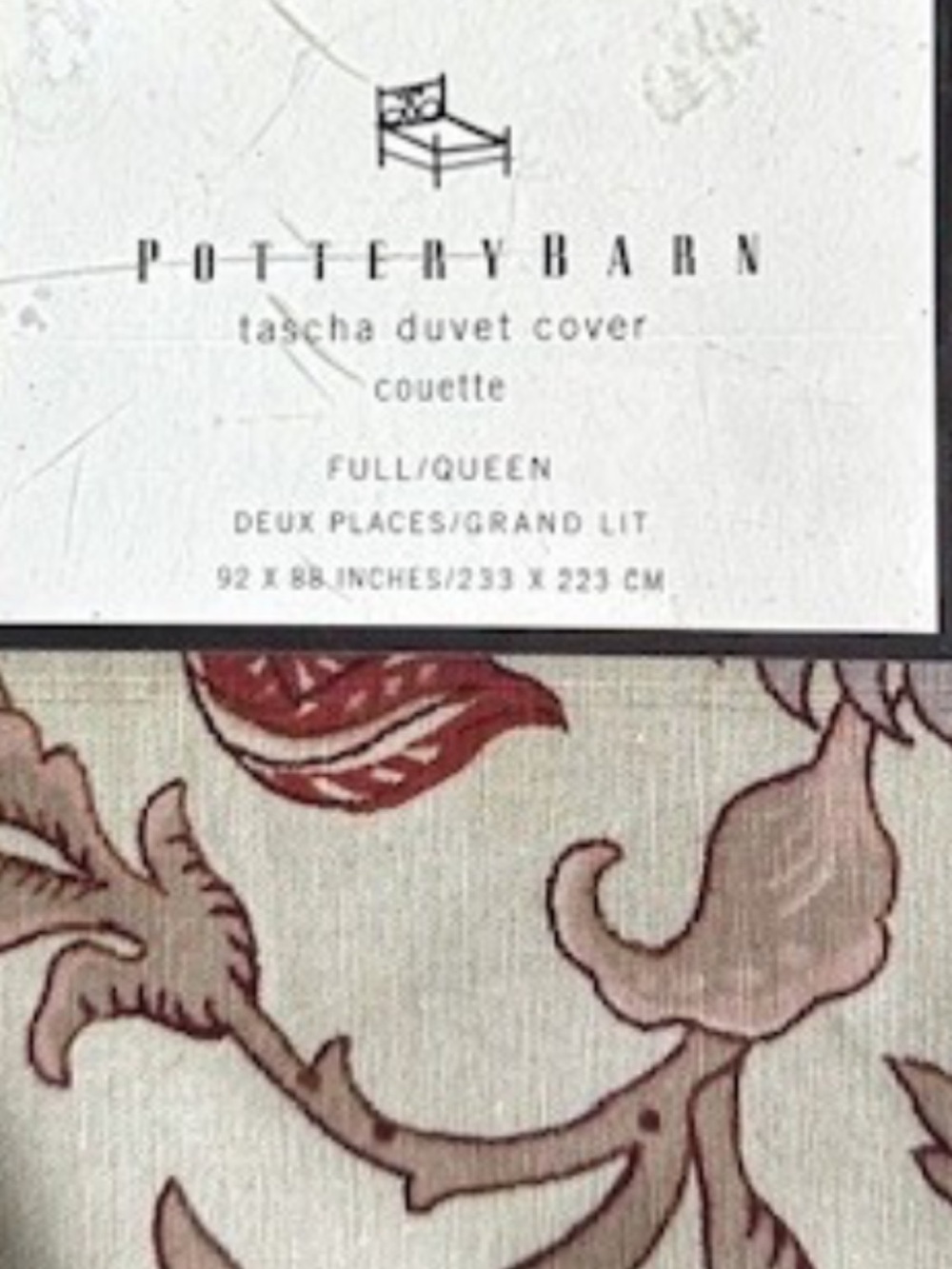 Like-New Pottery Barn Tascha Palampore Duvet Set Full/Queen 2 Standard Shams - Picture 7 of 7